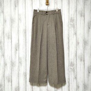 Gueya Herringbone Tuck Wide Pants Tan